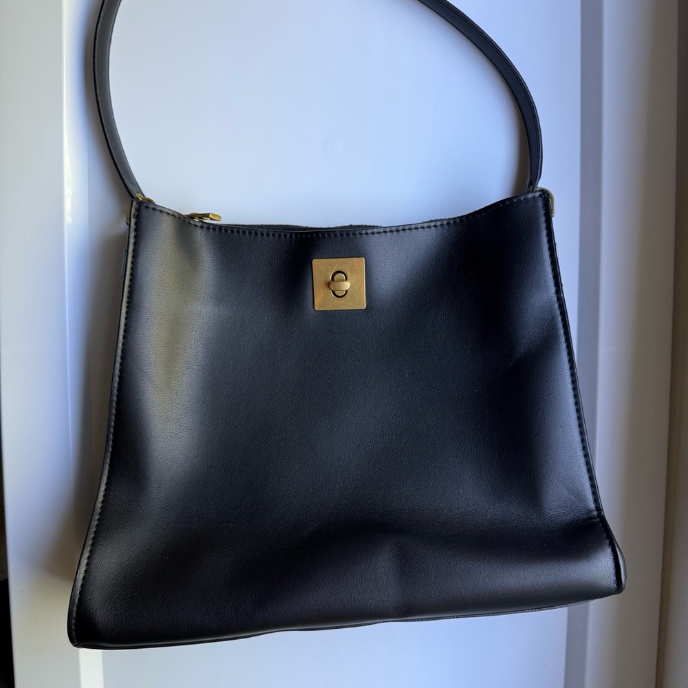 Zara Black Leather Handbag